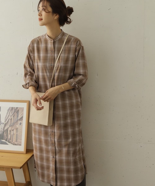 URBAN RESEARCH DOORS - 【新品】アーバンリサーチドアーズ　チェックスタンドシャツワンピース URBAN RESEARCH DOORS（アーバンリサーチドアーズ）の「チェック