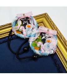 Handmade（ハンドメイド）の「ブルーリースヘアゴム（ヘアゴム・キッズ）」
