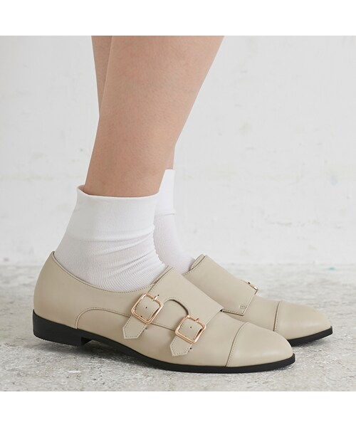 ORiental TRaffic（オリエンタルトラフィック）の「モンクストラップシューズ（シューズ・レディース・ベージュ/ブラック・34/35/36/37/38/39/40/41/42）」の9枚目の写真