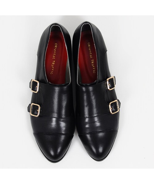 ORiental TRaffic（オリエンタルトラフィック）の「モンクストラップシューズ（シューズ・レディース・ベージュ/ブラック・34/35/36/37/38/39/40/41/42）」の2枚目の写真