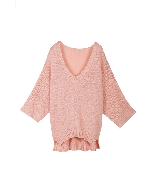 ORENDA（オレンダ）の「很好搭的鏤空垂墜感針織罩衫（トップス・レディース・粉橘/黃/藍/水藍/黑・F）」の5枚目の写真