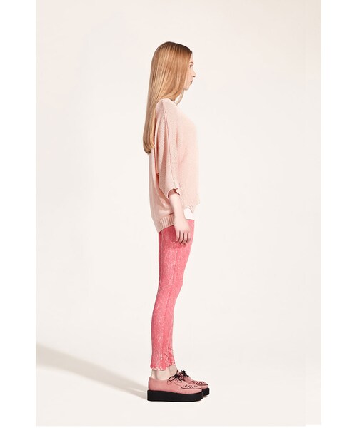 ORENDA（オレンダ）の「很好搭的鏤空垂墜感針織罩衫（トップス・レディース・粉橘/黃/藍/水藍/黑・F）」の2枚目の写真