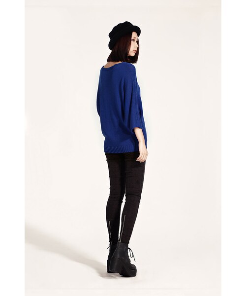 ORENDA（オレンダ）の「很好搭的鏤空垂墜感針織罩衫（トップス・レディース・粉橘/黃/藍/水藍/黑・F）」の19枚目の写真