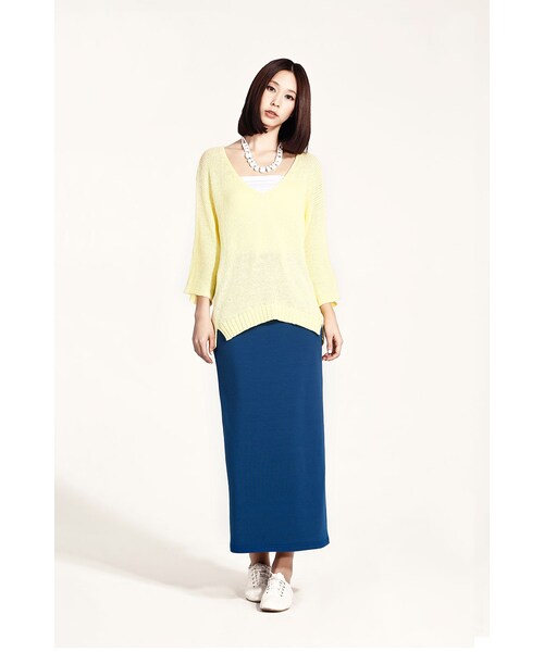 ORENDA（オレンダ）の「很好搭的鏤空垂墜感針織罩衫（トップス・レディース・粉橘/黃/藍/水藍/黑・F）」の9枚目の写真