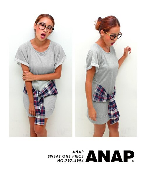 Anap アナップ の 腰巻風スウェットワンピース ワンピース ドレス Wear
