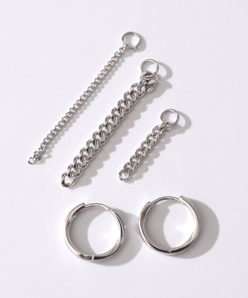 BOYSHE（ボーイシー）の「Silver925製 非対称2WAYチェーンピアス【E0028】（ピアス（両耳用）・レディース・その他）」の3枚目の写真