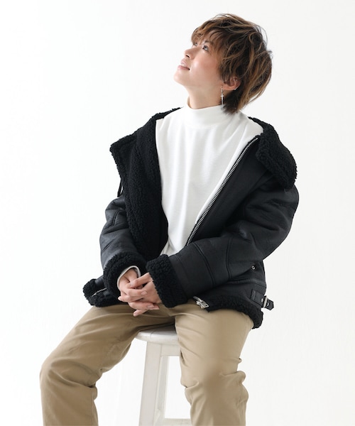 BOYSHE（ボーイシー）の「高密度ニット  ハイネックプルオーバー　オフホワイト【2 size】（ニット/セーター・レディース・その他）」の11枚目の写真