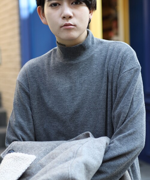 BOYSHE（ボーイシー）の「高密度ニット  ハイネックプルオーバー　チャコールグレー【2 size】（ニット/セーター・レディース・その他）」の7枚目の写真