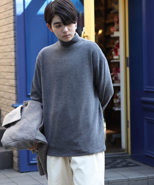 BOYSHE（ボーイシー）の「高密度ニット  ハイネックプルオーバー　チャコールグレー【2 size】（ニット/セーター・レディース・その他）」の4枚目の写真