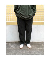 00s L.L.Bean / 2 Tuck Corduroy Pants / Deep Green / Used