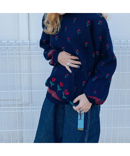 no brand（ノーブランド）の「イギリス製小花柄ニット（ニット