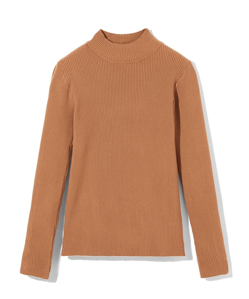 GRL（グレイル）の「ハイネックリブニットトップス（ニット/セーター・レディース・オフベージュ/オフホワイト/ブラウン/ブラック/グリーン/ブルー/ベージュ/モカ/オレンジ/アイボリー・M/S）」の10枚目の写真