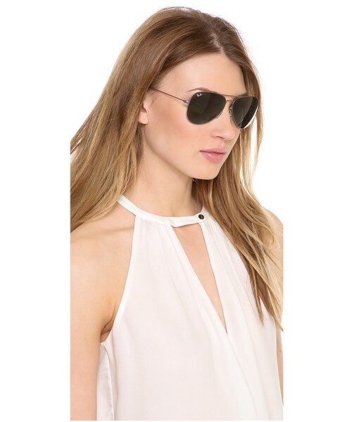 Ray-Ban（レイバン）の「Ray-Ban Highstreet Matte Aviator Sunglasses（サングラス・Gold/Brown Gradient・One Size）」の6枚目の写真