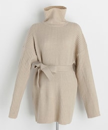 DHOLIC | ストラップ付リブタートルネックニット(ニット/セーター)