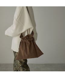Lavish Gate | nh-bag2-02550　日本製　エコスエード　エプロン 巾着バッグ　モカブラウン(ショルダーバッグ)
