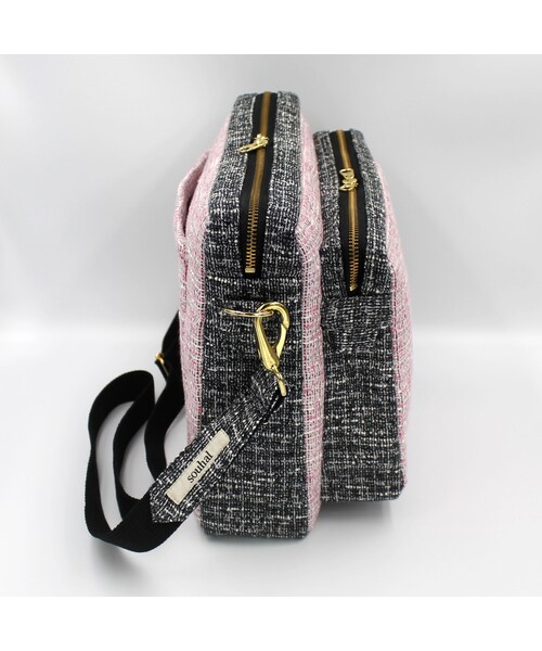 no brand（ノーブランド）の「Wスクエアショルダーバッグ／ピンク／品番：HB70B【送料無料・代引き手数料無料】（ショルダーバッグ・レディース・その他）」の3枚目の写真