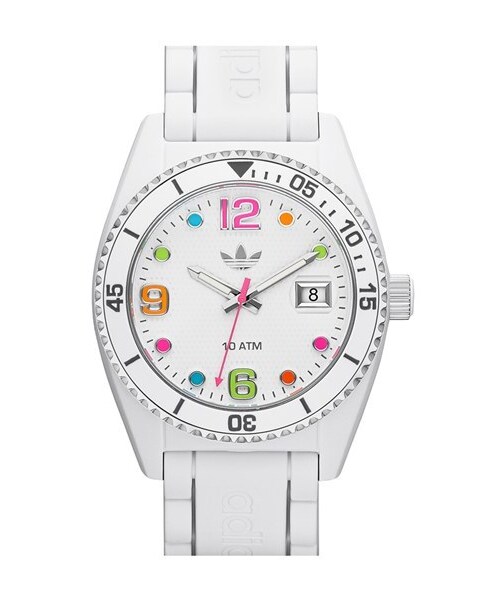 adidas(アディダス)の「adidas Originals 'Brisbane' Silicone Strap Watch, 42mm(アナログ腕時計・White/ Multi)」の3枚目の写真
