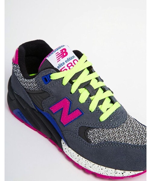 NEW BALANCE(ニューバランス)の「New Balance 580 Suede/Mesh Grey/Pink Trainers(スニーカー・レディース・grey・US 9/US 6/US 8/US 5/US 10/US 11/US 7)」の2枚目の写真
