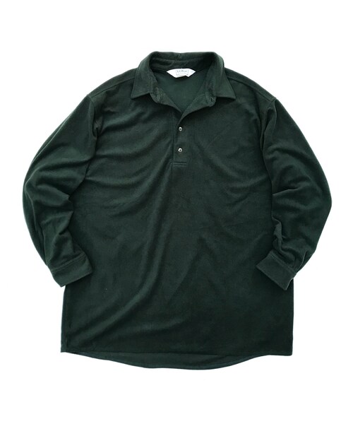 Made in USA / 90s L.L.Bean / Fleece Polo Shirt / Green / Used
