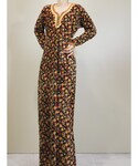 USED的「Flower design lace neck handmade maxi dress-1517-11（洋裝）」