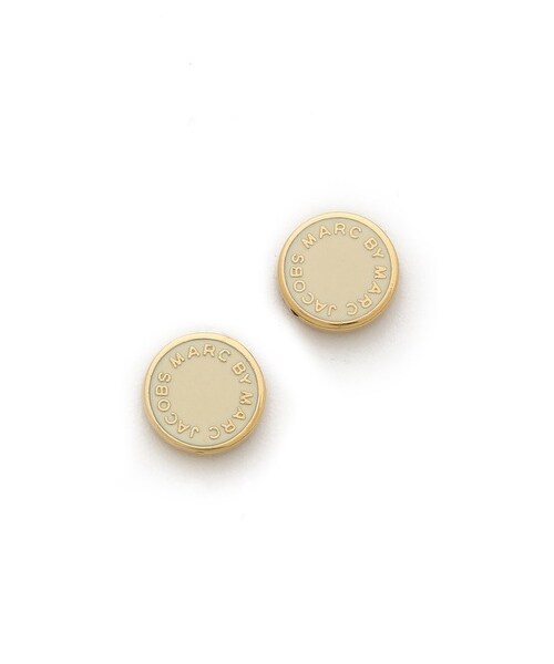 Marc by Marc Jacobs（マークバイマークジェイコブス）の「Marc by Marc Jacobs Logo Disc Stud Earrings（ピアス（両耳用）・Cream/Black (Oro)・One Size）」の7枚目の写真