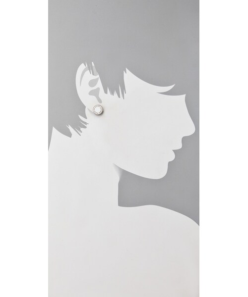 Marc by Marc Jacobs（マークバイマークジェイコブス）の「Marc by Marc Jacobs Logo Disc Stud Earrings（ピアス（両耳用）・Cream/Black (Oro)・One Size）」の12枚目の写真