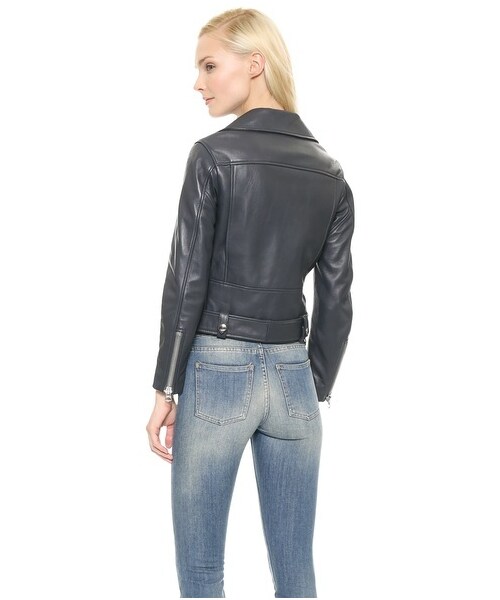 Acne Studios(アクネストゥディオズ)の「Acne Studios Mock Leather Moto Jacket(ライダースジャケット・Brown/Steel Grey・40/38/36/32/34)」の9枚目の写真