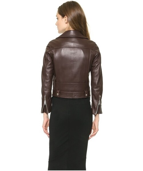 Acne Studios(アクネストゥディオズ)の「Acne Studios Mock Leather Moto Jacket(ライダースジャケット・Brown/Steel Grey・40/38/36/32/34)」の8枚目の写真