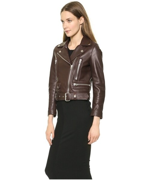 Acne Studios(アクネストゥディオズ)の「Acne Studios Mock Leather Moto Jacket(ライダースジャケット・Brown/Steel Grey・40/38/36/32/34)」の7枚目の写真