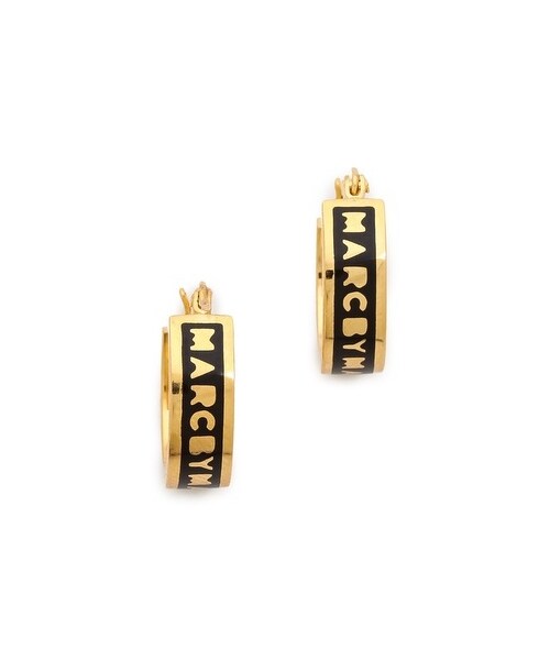 Marc by Marc Jacobs（マークバイマークジェイコブス）の「Marc by Marc Jacobs Huggie Hoops（ピアス（両耳用）・Cream/Black・One Size）」の2枚目の写真