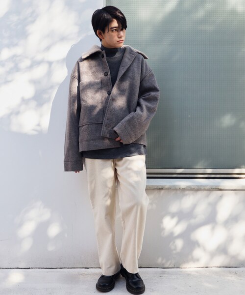 BOYSHE（ボーイシー）の「コーデュロイワイド・テーパードパンツ　アイボリー（その他パンツ・レディース・その他）」の7枚目の写真