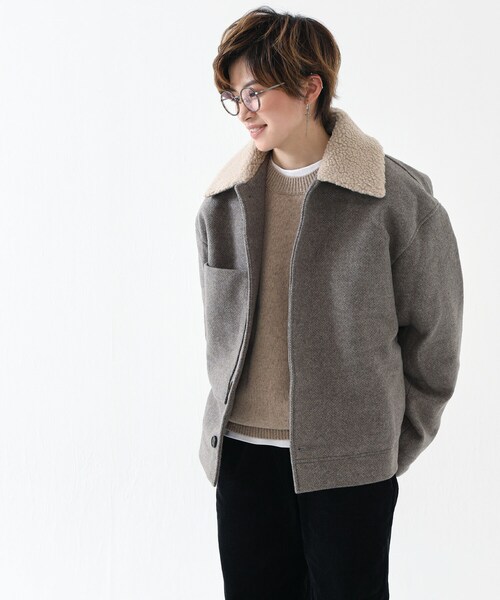 BOYSHE（ボーイシー）の「フリースカラーブルゾンジャケット（ブルゾン・レディース・その他）」の2枚目の写真