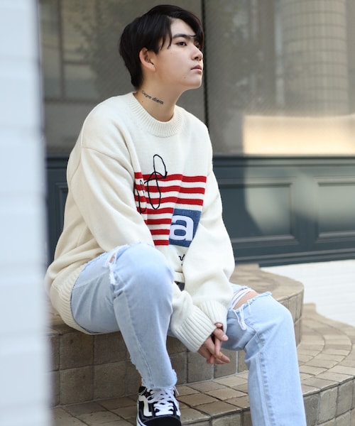 BOYSHE(ボーイシー)の「星条旗ラムウールクルーネックニット アイボリー(ニット/セーター・レディース・その他)」の3枚目の写真