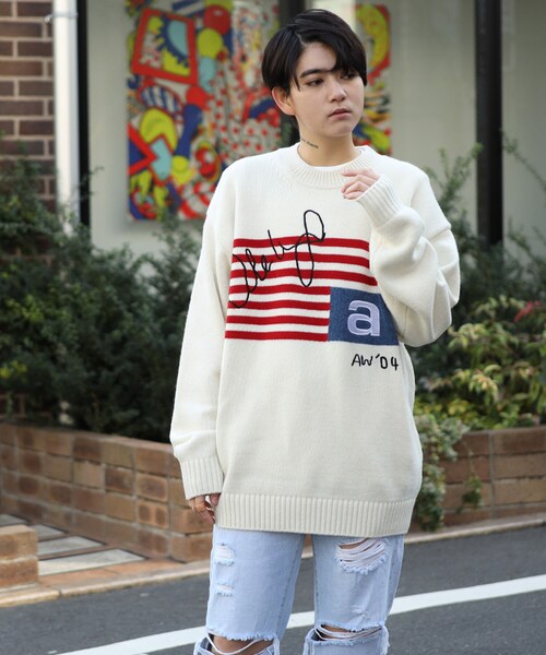 BOYSHE(ボーイシー)の「星条旗ラムウールクルーネックニット アイボリー(ニット/セーター・レディース・その他)」の8枚目の写真