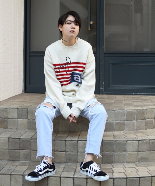 BOYSHE(ボーイシー)の「星条旗ラムウールクルーネックニット アイボリー(ニット/セーター・レディース・その他)」の5枚目の写真