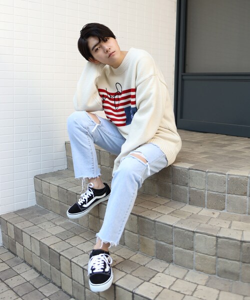 BOYSHE(ボーイシー)の「星条旗ラムウールクルーネックニット アイボリー(ニット/セーター・レディース・その他)」の4枚目の写真