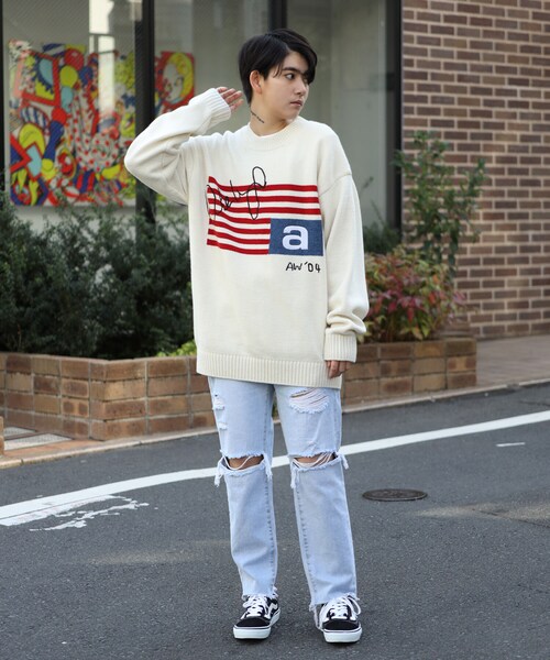 BOYSHE(ボーイシー)の「星条旗ラムウールクルーネックニット アイボリー(ニット/セーター・レディース・その他)」の7枚目の写真