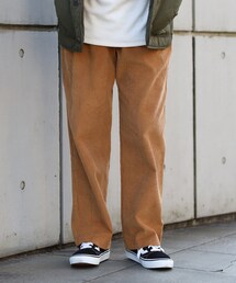 BOYSHE | コーデュロイワイド・テーパードパンツ　ブラウン(その他パンツ)