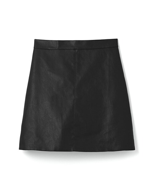 GRL（グレイル）の「インパン付きレザー台形ミニスカート（スカート