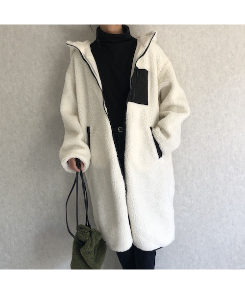 copine(コピン)の「大人カジュアル!ボアフードロングコート(その他アウター・レディース・その他)」の2枚目の写真