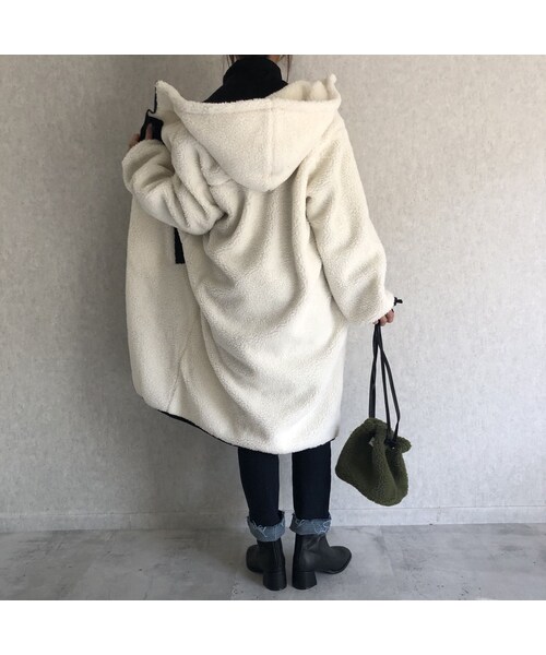 copine(コピン)の「大人カジュアル!ボアフードロングコート(その他アウター・レディース・その他)」の5枚目の写真