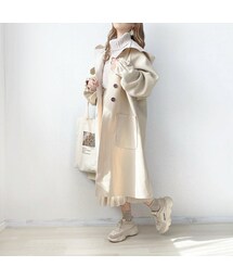 merrylatte | ビッグフードロングコート(ダウンジャケット/コート)