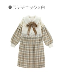 Bobon21 | お嬢様レイヤード風ロングドレスコート-全１色-(ピーコート)