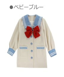 Bobon21 | スリム見せHラインセーラーコート-全２色-(ダッフルコート)