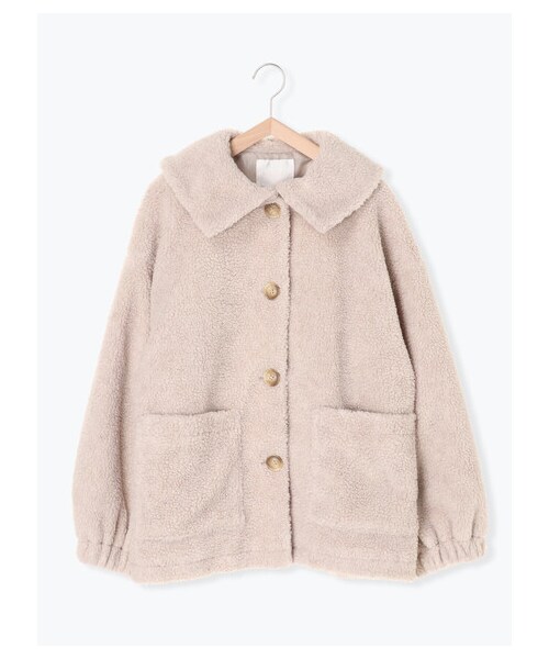 ehka sopo（エヘカソポ）の「衿付ボアジャケット（ジャケット/アウター・ベージュ/キャメル・F）」の8枚目の写真