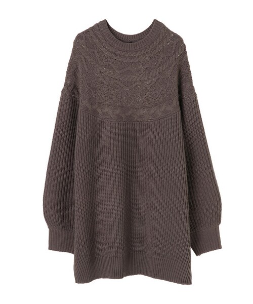 Green　Parks（グリーンパークス）の「・SUGAR SPOON キュウシンアミプルオーバー（トップス・アイボリー/ベージュ/グレーベージュ・F）」の16枚目の写真