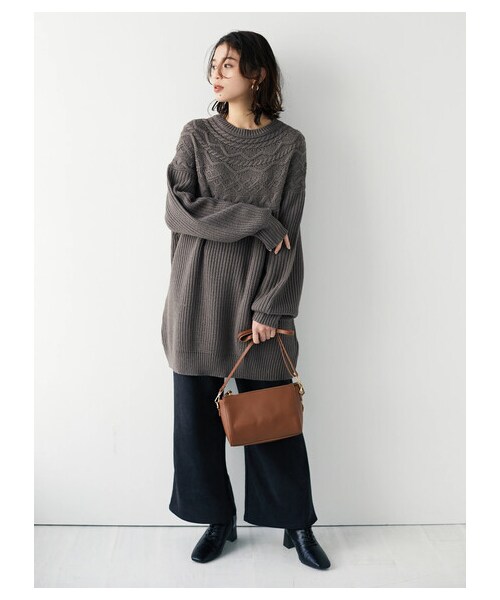 Green　Parks（グリーンパークス）の「・SUGAR SPOON キュウシンアミプルオーバー（トップス・アイボリー/ベージュ/グレーベージュ・F）」の5枚目の写真