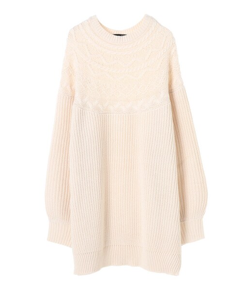 Green　Parks（グリーンパークス）の「・SUGAR SPOON キュウシンアミプルオーバー（トップス・アイボリー/ベージュ/グレーベージュ・F）」の14枚目の写真