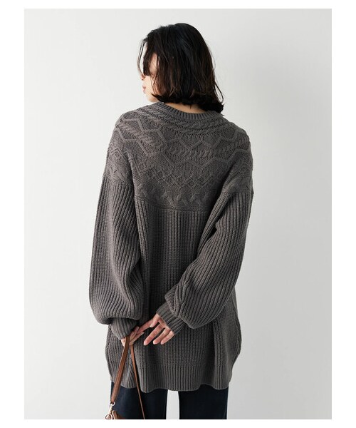 Green　Parks（グリーンパークス）の「・SUGAR SPOON キュウシンアミプルオーバー（トップス・アイボリー/ベージュ/グレーベージュ・F）」の3枚目の写真