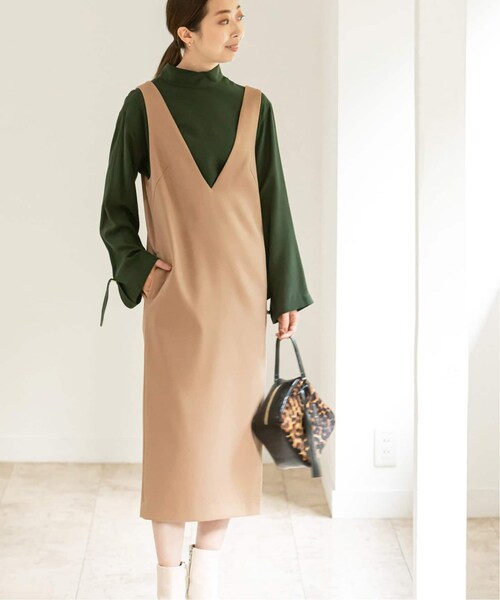 Noble（ノーブル）の「《予約》T/WダブルクロスVネックワンピース